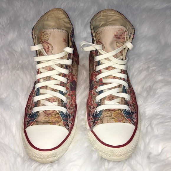 floral patchwork converse